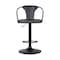 Armen Living Eagle Adjustable Height Swivel Gray Faux Leather and Black Wood Bar Stool with Black Metal Base LCEASWBABLGR - alternate 2